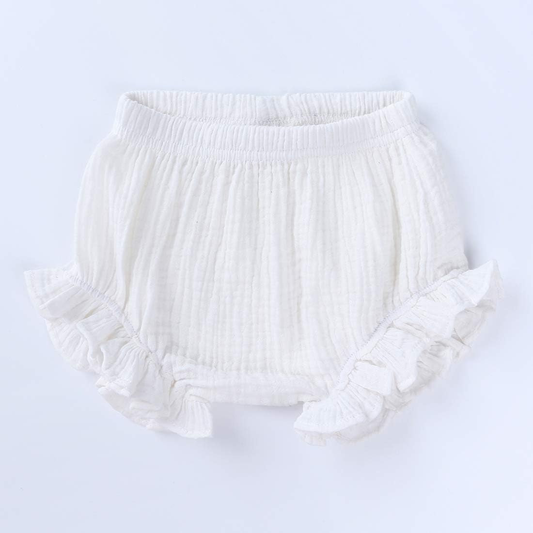 Baby Girls Ruffle Bloomer Shorts Toddler Cute Cotton Linen Panty Diaper Covers