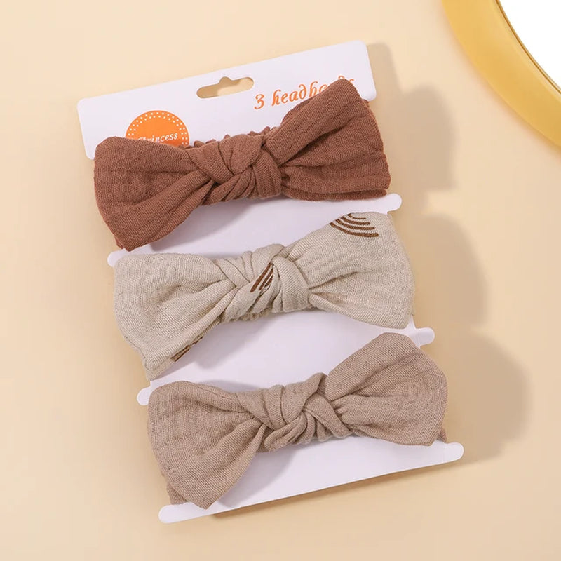 3Pcs Baby Girls Headband Set Bow Knot Head Wrap Bandage Kids Toddlers Headwear Hair Band Infant Baby Newborn Hair Accessories