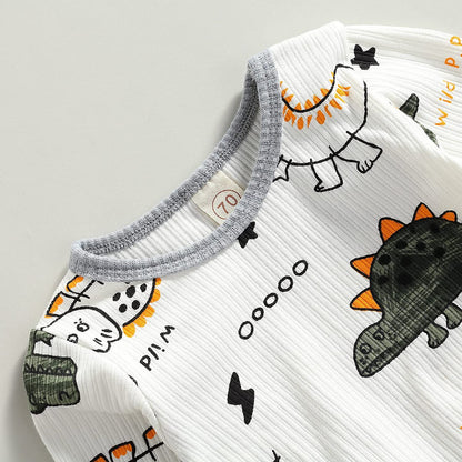 0-24M Dinosaur Newborn Infant Baby Boy Clothes Set Long Sleeve Sweatshirts Tops Pants Outfits